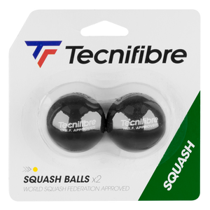 Tecnifibre Yellow Dot Squash Balls - 2 Pack - Competition