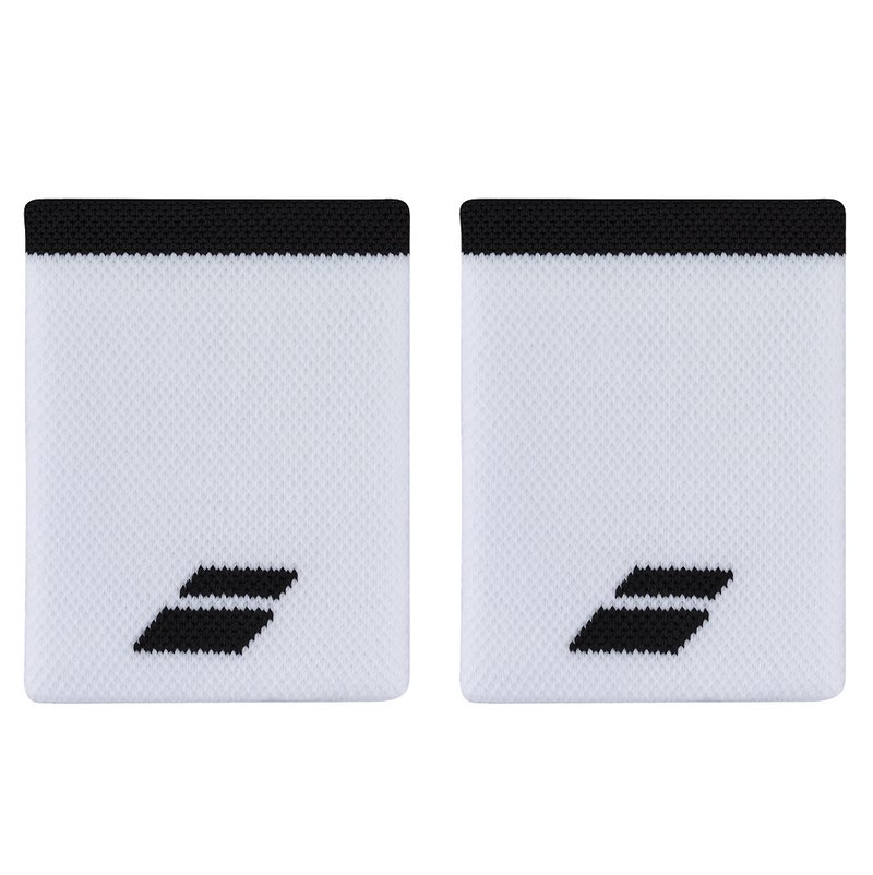 Babolat Logo Jumbo Wristband - 2 Pack - White/Black