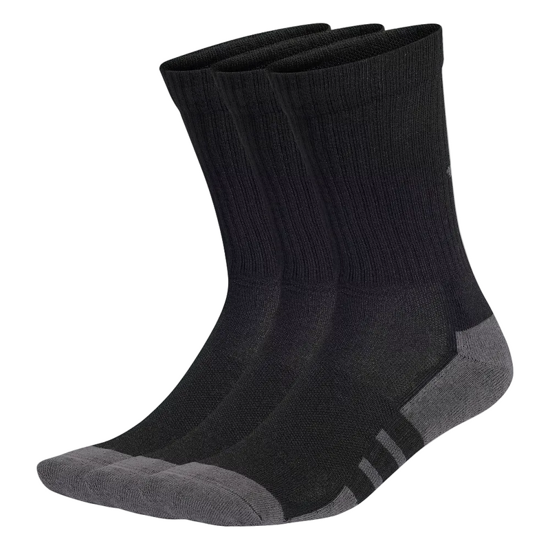 Adidas Mens Cushioned Crew Socks - Pack of 3 - Black/Grey