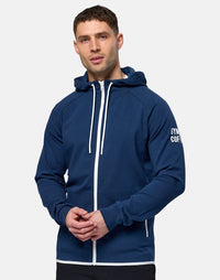 Gym + Coffee Chill Full Zip Men's Hoodie - Petrol Blue