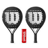 Wilson Elevate Padel Racket Twin Set - Includes 2 x Padel Rackets & 3 Padel Balls