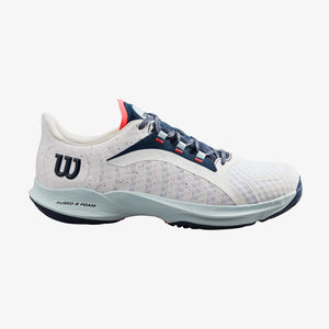 Wilson Hurakn Pro Padel Tennis Sports Shoe Trainer - White/Cooling Spray/Navy Blazer