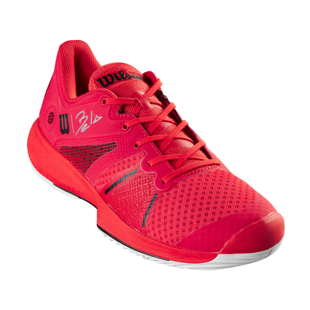 Red white tennis shoes hot sale