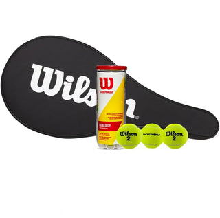 Wilson Full Length Performance Tennis Racket Cover + 3 Wilson Tennis Ball Bundle