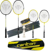 Carlton Nanoblade Tour Family Badminton Set, inc 2 Adult, 2 Junior Rackets, Net, Posts, Carry Bag & 3 Shuttles