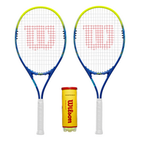 Wilson Impact Blue 2 Player Tennis Racket Set Inc 3 Tennis Balls - 2026