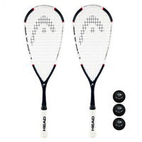 2 x HEAD Nano Ti.115 Titanium Squash Rackets + Cover