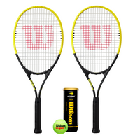 Wilson Hyper Precision 2 Player Tennis Racket Set Inc 3 Tennis Balls