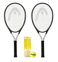 2 x HEAD Ti S6 Tennis Racket Set + 3 Head Tennis Balls