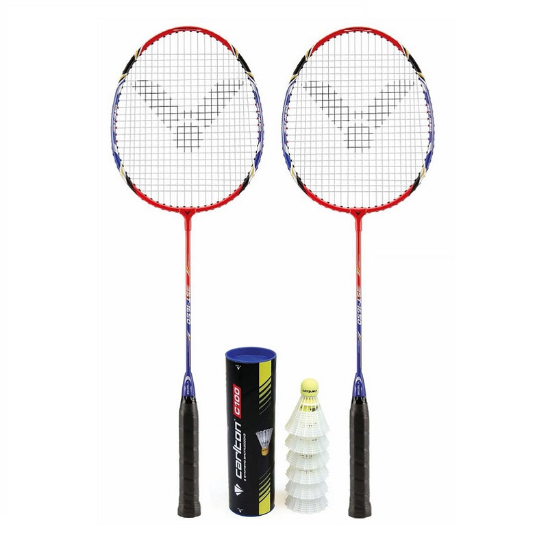 Victor ST 2 Player Badminton Racket Set + Shuttles