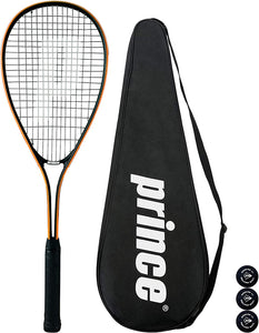 Prince Power Vortex Ti Squash Racket, Inc Protective Cover & 3 Squash Balls