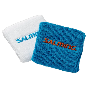 Salming Wristband Short White/Cyan Blue - 2 Pack