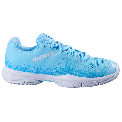 Babolat Sensa Womens Padel Shoes - Sky Blue/Tigerlily