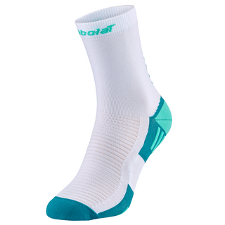 Babolat Motion Padel Mid Calf Socks - White/Electric Green - 1 Pair