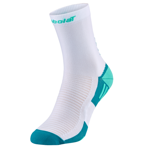Babolat Motion Padel Mid Calf Socks - White/Electric Green - 1 Pair