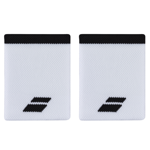 Babolat Logo Jumbo Wristband - 2 Pack - White/Black