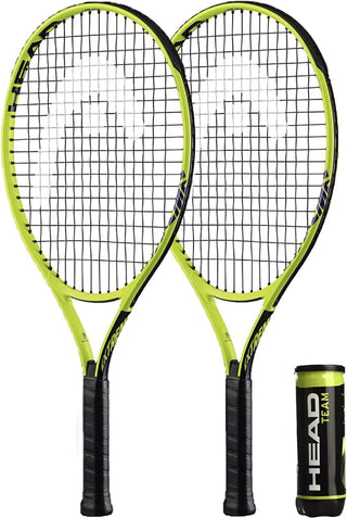 HEAD Extreme Junior 19" Tennis Racket Twin Set, Protective Covers & 3 Tennis Balls