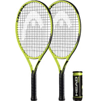 HEAD Extreme Junior 19" Tennis Racket Twin Set, Protective Covers & 3 Tennis Balls