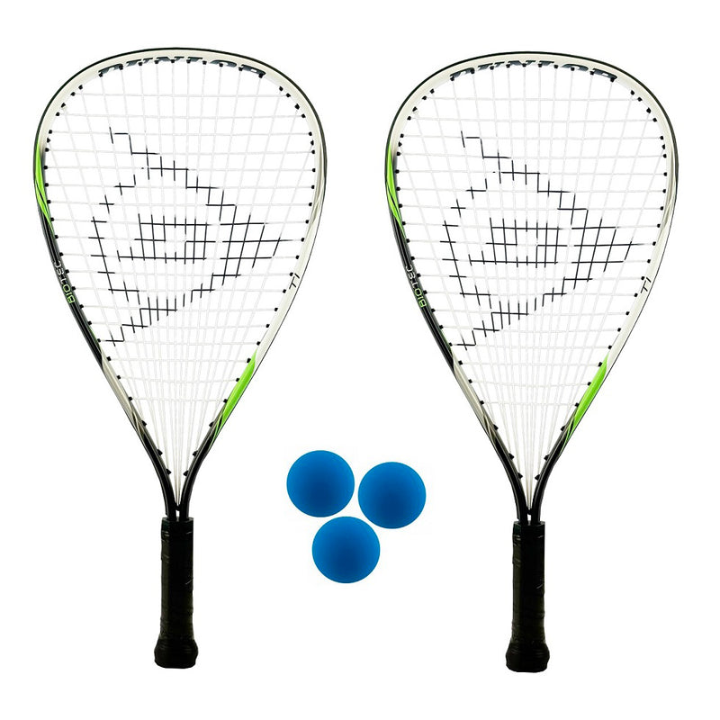 Dunlop Biotec Titanium 2 Player Racketball Racket Set Including 3 Balls