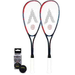 Karakal CSX Tour Squash Rackets + Balls - 2 Racket Bundle