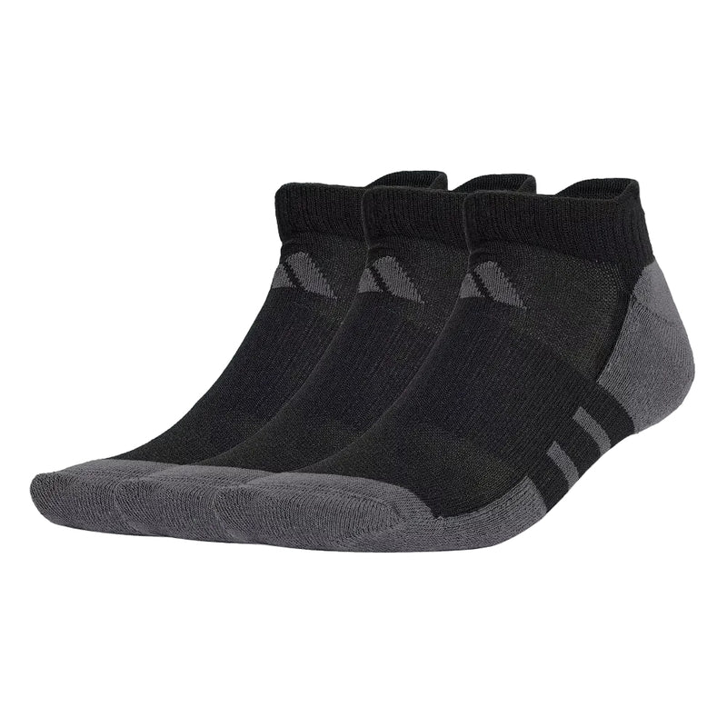 Adidas Mens Cushioned Low Cut Socks - 3 Pairs - Black