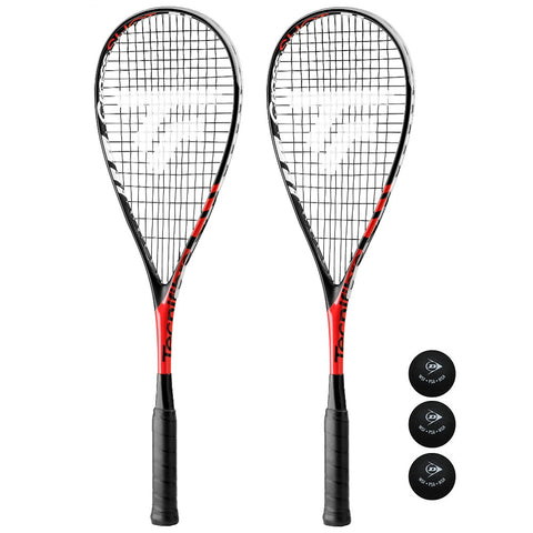 Tecnifibre Cross Shot Squash Racket Twin Set Includes 3 Balls