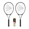 Dunlop Tristorm Tennis Racket Twin Set & 3 Tennis Balls