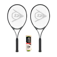 Dunlop Tristorm Tennis Racket Twin Set & 3 Tennis Balls
