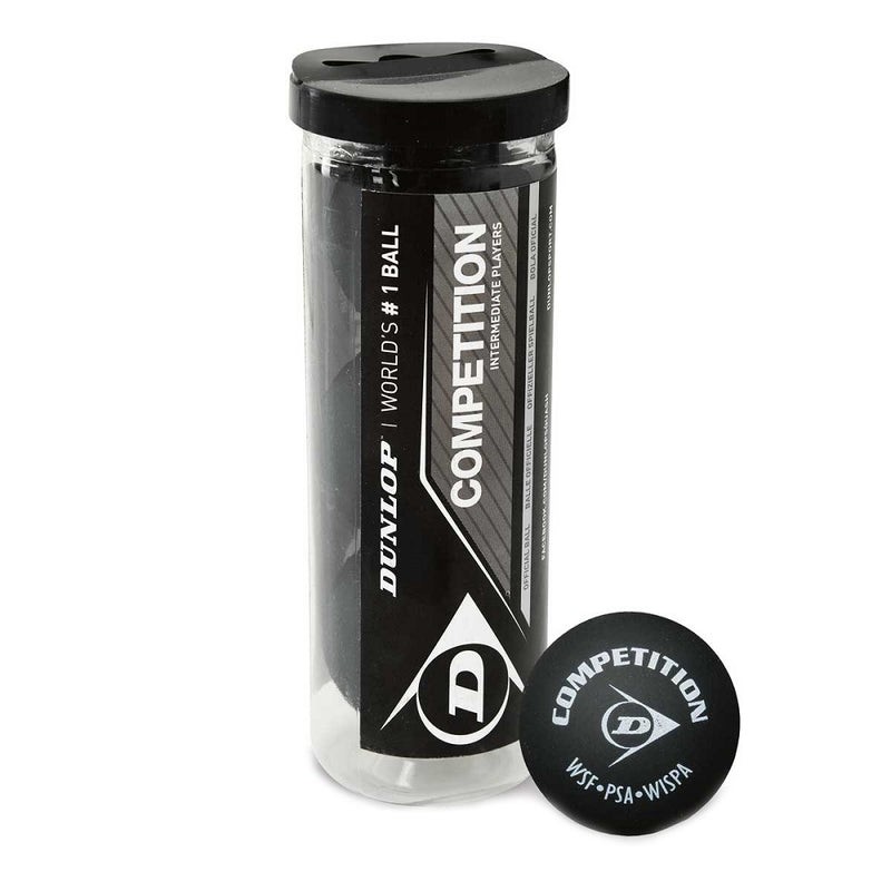 Dunlop Competition Yellow Dot Squash Balls - 3 Balls