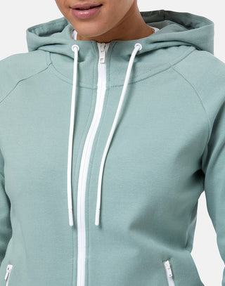 Gym + Coffee Chill Full Zip Women's Hoodie - Summer Green