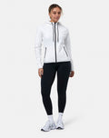 Gym + Coffee Chill Full Zip Women's Hoodie - White