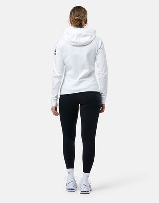 Gym + Coffee Chill Full Zip Women's Hoodie - White