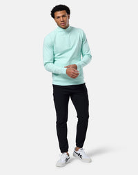 Gym + Coffee Chill Half Zip Men's Hoodie - Mint