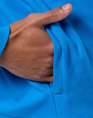 Gym + Coffee Chill Half Zip Men's Hoodie - Sky Blue
