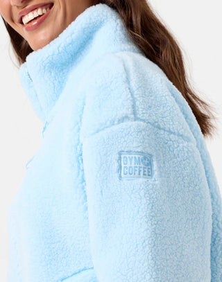Gym + Coffee Industry High Collar Jacket - Baby Blue