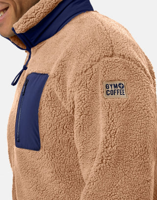 Gym + Coffee Industry Fleece Jacket - Unisex - Sandstone