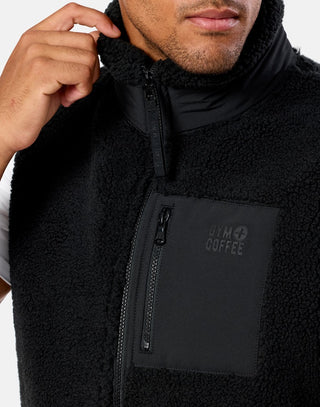 Gym + Coffee Industry Fleece Gilet - Unisex - Black