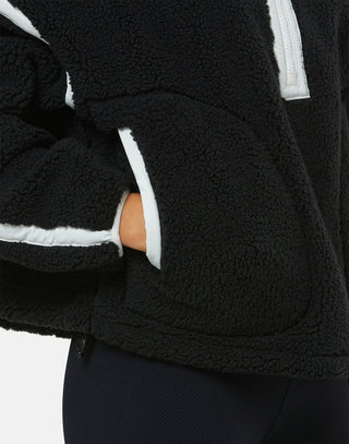 Gym + Coffee Industry Half Zip Fleece Jacket - Black