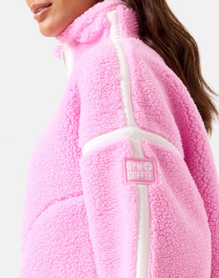 Gym + Coffee Industry Half Zip Fleece Jacket - Cotton Candy