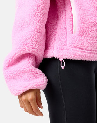 Gym + Coffee Industry Half Zip Fleece Jacket - Cotton Candy