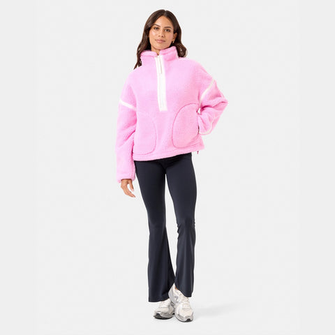 Gym + Coffee Industry Half Zip Fleece Jacket - Cotton Candy