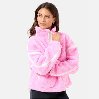 Gym + Coffee Industry Half Zip Fleece Jacket - Cotton Candy