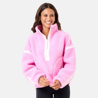 Gym + Coffee Industry Half Zip Fleece Jacket - Cotton Candy