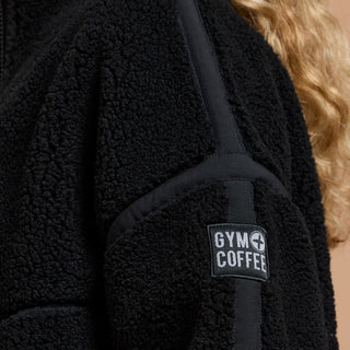 Gym + Coffee Industry Fleece Half Zip Jacket - Deep Black
