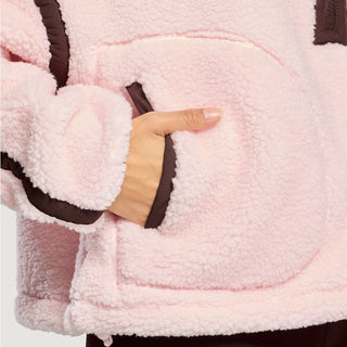 Gym + Coffee Industry Fleece Half Zip Jacket - Ballet Pink