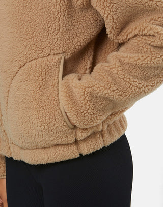 Gym + Coffee Industry High Collar Jacket - Sandstone