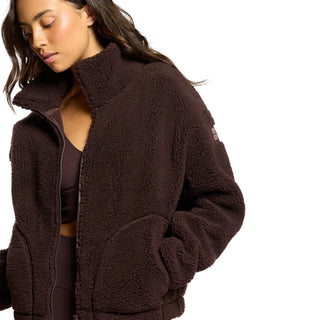 Gym + Coffee Industry Fleece High Collar Jacket - Mocha Bean