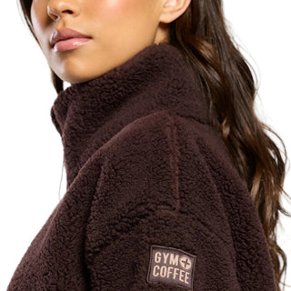 Gym + Coffee Industry Fleece High Collar Jacket - Mocha Bean