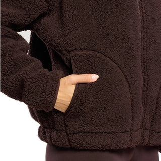 Gym + Coffee Industry Fleece High Collar Jacket - Mocha Bean