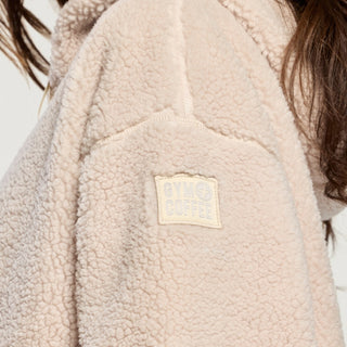 Gym + Coffee Industry Fleece Hooded Full Zip Jacket - Natural